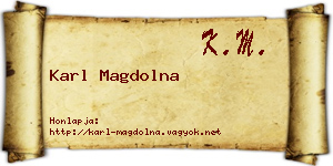 Karl Magdolna névjegykártya